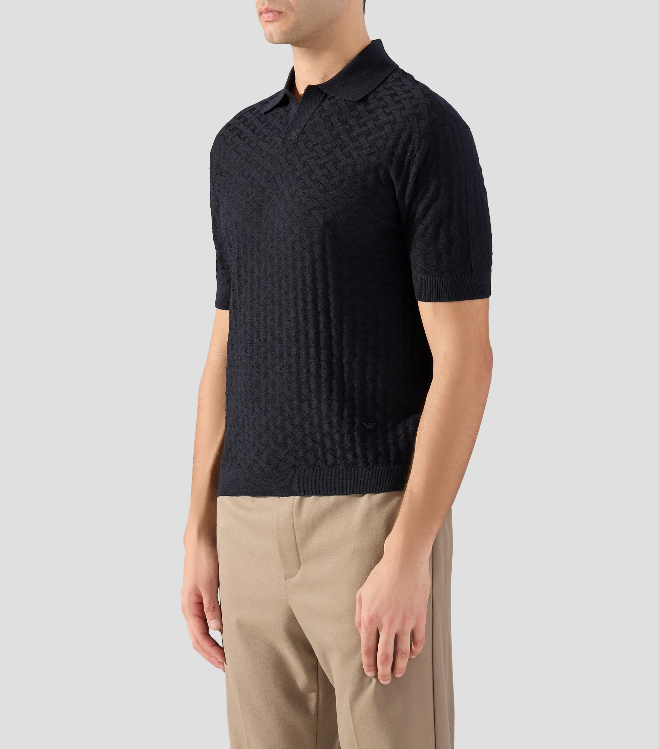 Playera tipo polo manga corta lisa Hombre